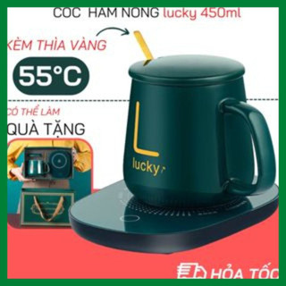 Cốc Hâm Nóng đồ uống kèm đế điện, Bộ ly sứ kèm đế điện hâm nóng trà, cafe, hâm sữa YEYE SHOP