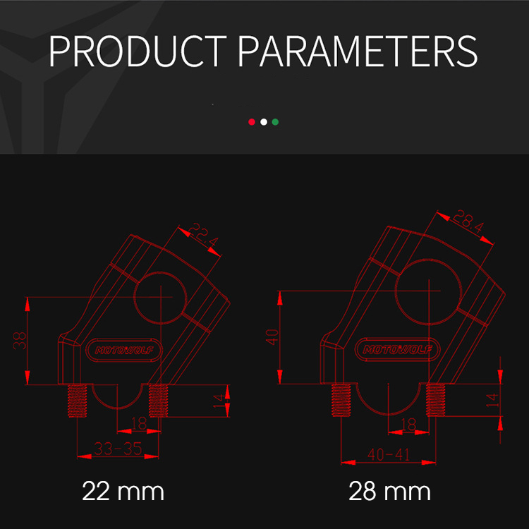 Gù Nâng Ghi Đông MOTOWOLF 22mm / 28mm