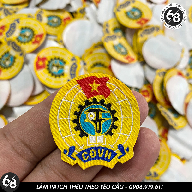 Logo vải Công đoàn Việt Nam dệt ủi nhiệt CĐVN - Patch ủi áo D01