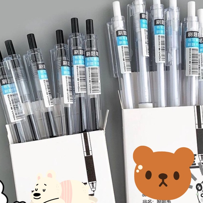 SET 10 BUT MOKA, bút gel bản dupe muji mực đen taphoagaunho