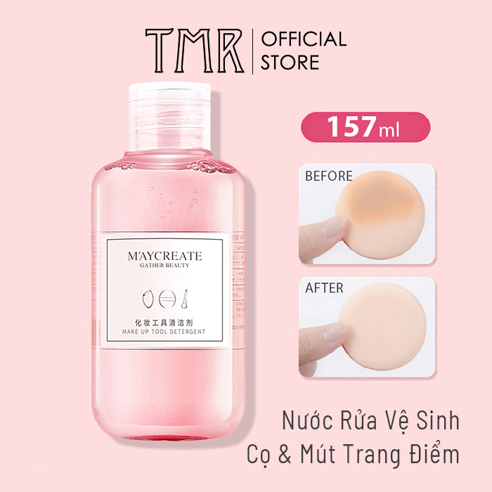 Bộ 3 dụng cụ vệ sinh cọ trang điểm TMR Clean and Dry Combo set giỏ phơi cọ, nước rửa cọ tiện lợi