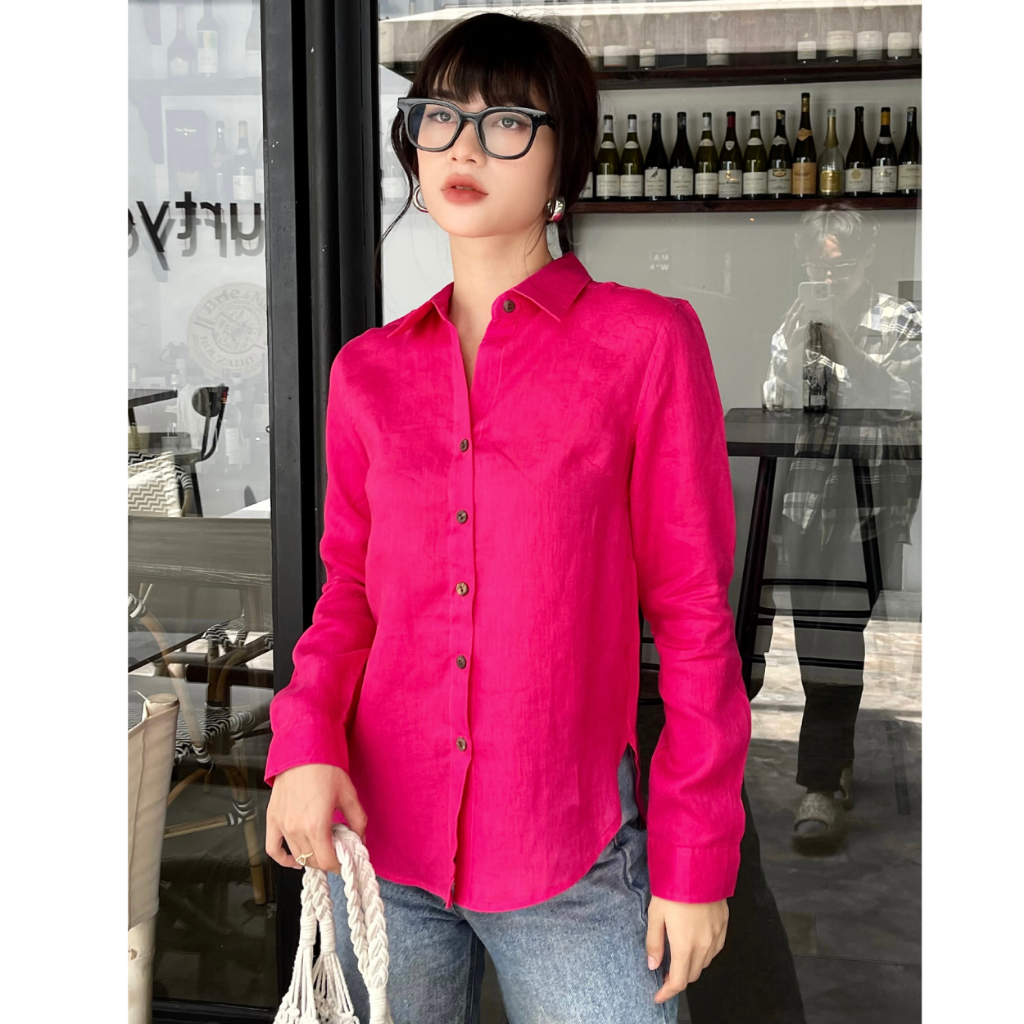 Áo Sơ Mi Linen Cao Cấp Trơn Tay Dài 7020 ROXY