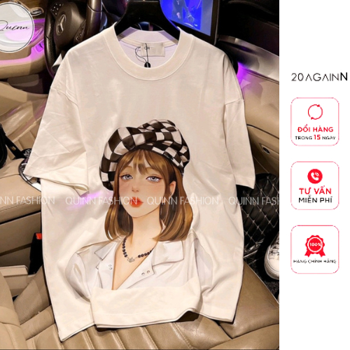 Áo thun nữ from rộng in hình cô gái unisex, áo phông nữ cổ tròn dễ phối đồ phù hợp mặc mọi lúc mọi nơi mẫu đẹp nhất AP