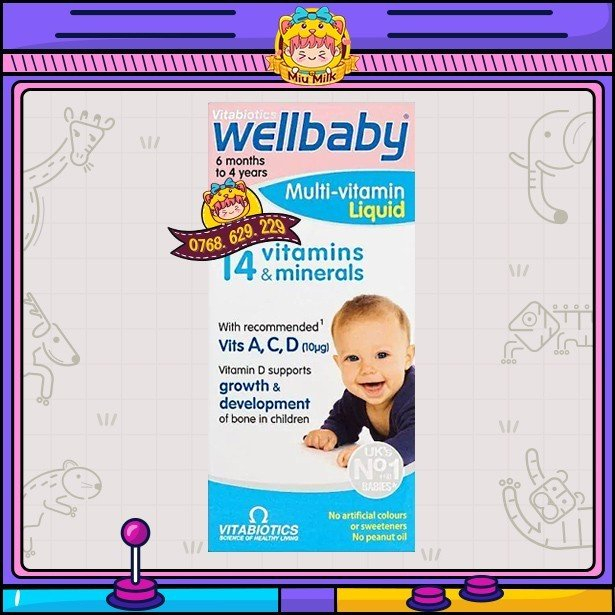 Vitamin Tổng Hợp Wellbaby Anh Cho Bé Từ 6 Tháng - Chai 150ml