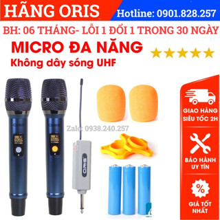 Micro karaoke không dây chính hãng ORIS K8, mic đa năng sóng UHF chống hú, độ nhạy cao cho loa kéo, amply