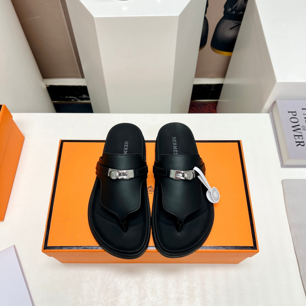 Dép xỏ ngón thời trang cao cấp thương hiệu Hermès thiết kế mũi dép hiện đại, thời thượng