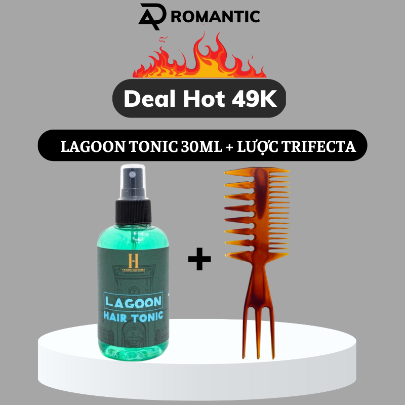 Chai xịt dưỡng, tạo phồng tóc Lagoon Hair Tonic + Lược