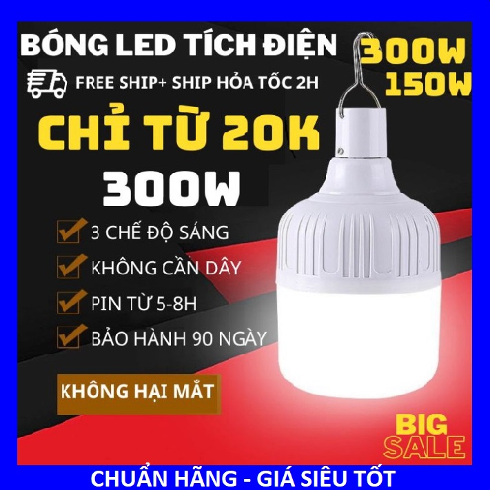 ✔️ Bóng đèn tích điện led sạc pin đa năng siêu sáng 20w- 40w -60w- 80w --100w 200w