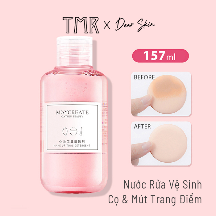 Bộ dụng cụ vệ sinh cọ trang điểm TMR Clean and Dry Combo set giỏ phơi cọ, nước rửa cọ tiện lợi