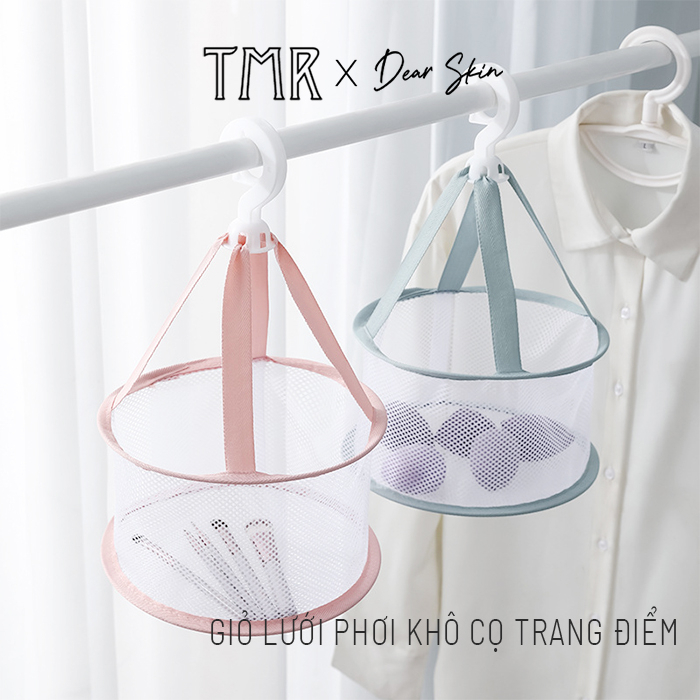 Bộ dụng cụ vệ sinh cọ trang điểm TMR Clean and Dry Combo set giỏ phơi cọ, nước rửa cọ tiện lợi