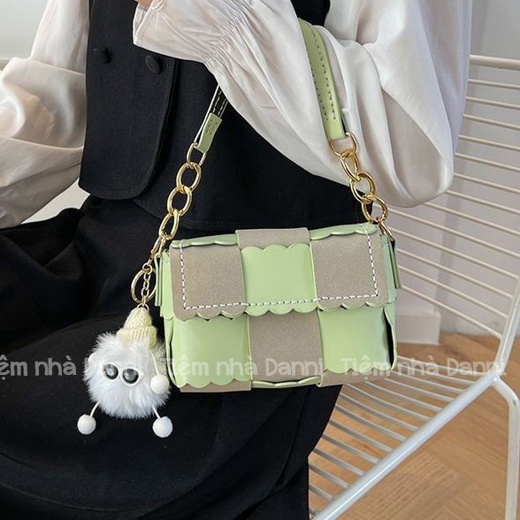 Túi xách tự làm handmade DIY đan dây cực xinh đeo chéo da PU - Có video hướng dẫn