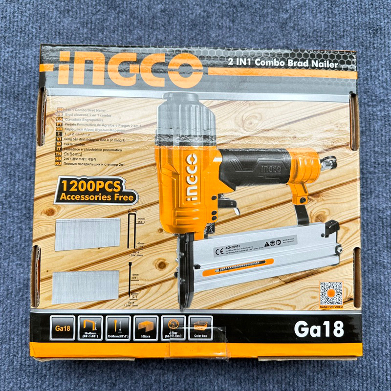 Súng bắn đinh dùng hơi 2 trong 1 Ingco ACN50401