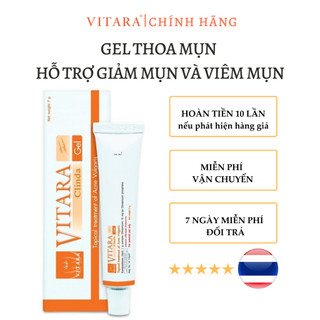 Vitara Clinda Gel chấm mụn hỗ trợ giảm các loại mụn ẩn mụn thâm 15g chính hãng Thái Lan