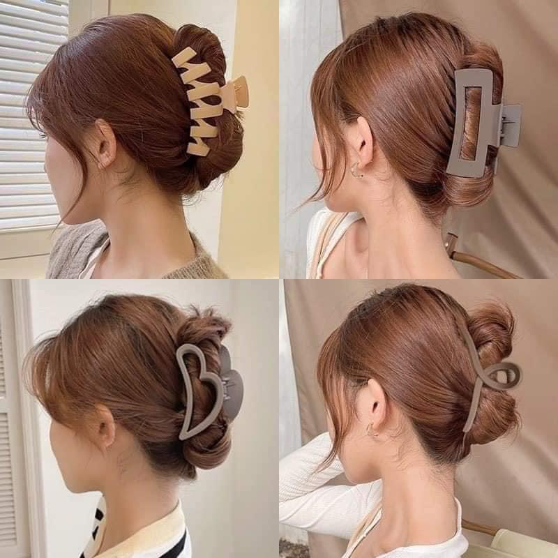 Kẹp tóc càng cua MÀU NÂU VINTAGE sét 10 chiếc style KOREA tạo nhiều kiểu mẫu