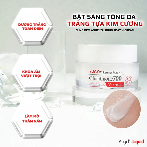 Kem dưỡng trắng da 7DAY GLUTATHIONE 700 VCREAM ANGEL'S LIQUID