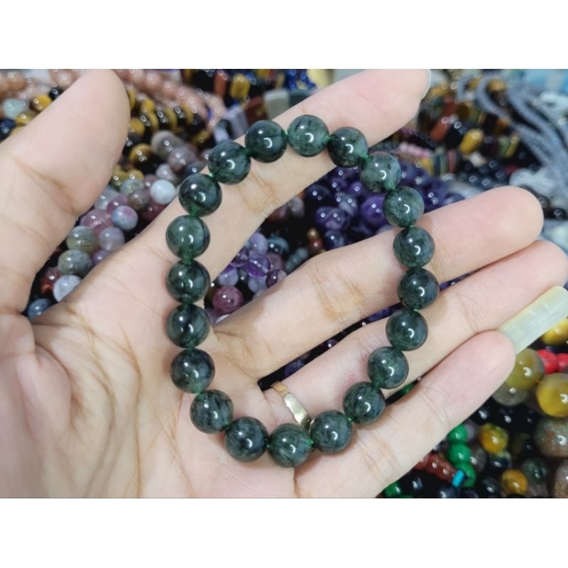 Vòng lắc tay thạch anh tóc xanh 9mm