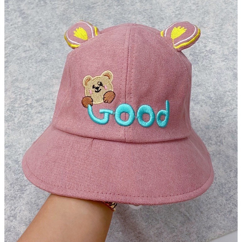 {BÉ 5-7TUỔI}Mũ Vành Nhung Tai Gấu GOOD cute tai sừng dành cho bé