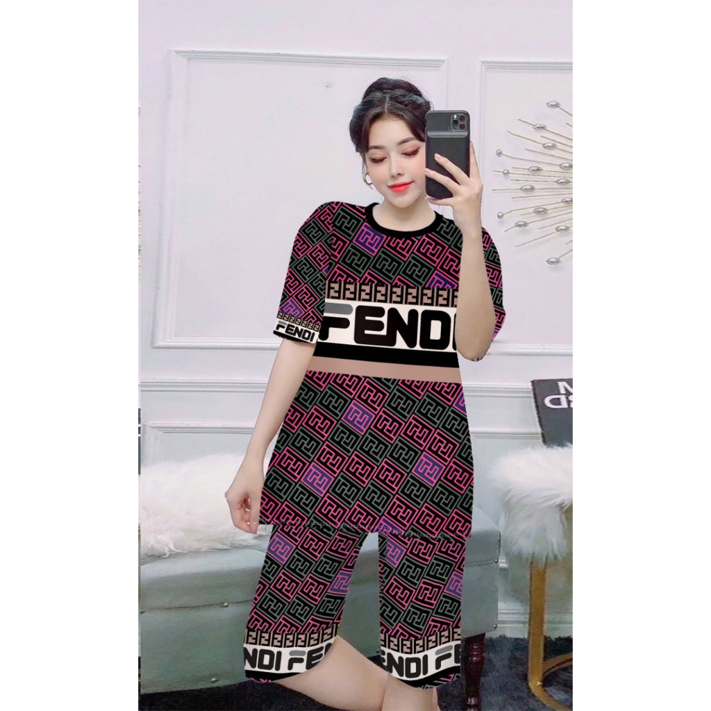 Sét bộ lửng thun lạnh in 3D thể thao, mặc nhà mùa hè thoải mái mát mẻ