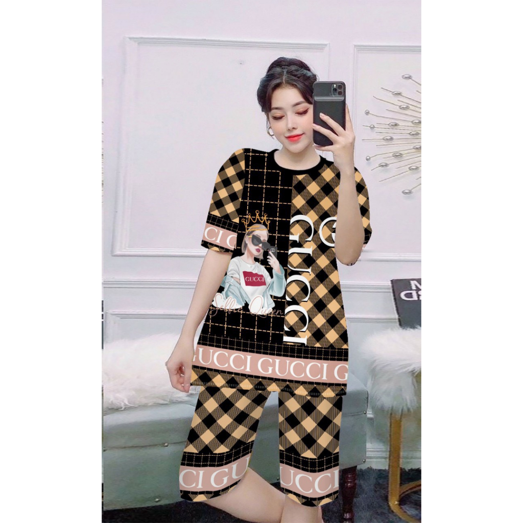 Sét bộ lửng thun lạnh in 3D thể thao, mặc nhà mùa hè thoải mái mát mẻ