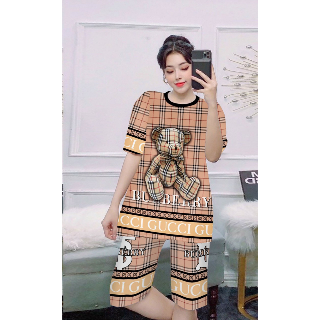 Sét bộ lửng thun lạnh in 3D thể thao, mặc nhà mùa hè thoải mái mát mẻ