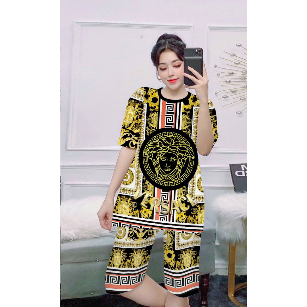 Sét bộ lửng thun lạnh in 3D thể thao, mặc nhà mùa hè thoải mái mát mẻ