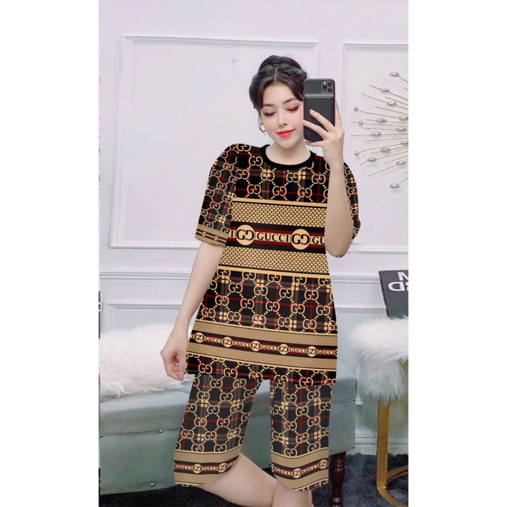 Sét bộ lửng thun lạnh in 3D thể thao, mặc nhà mùa hè thoải mái mát mẻ