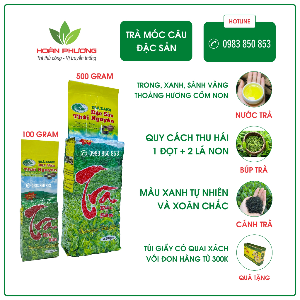Trà Móc Câu Đặc Sản Thái Nguyên Trà Sạch Chế Biến Thủ Công Vị Chát Dịu Ngọt Hậu Sâu
