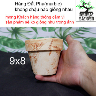 chậu đất nung pha(marble mini)
