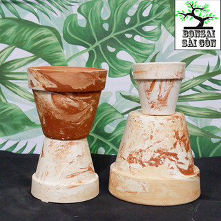 chậu đất nung pha(marble mini)