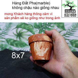 chậu đất nung pha(marble mini)