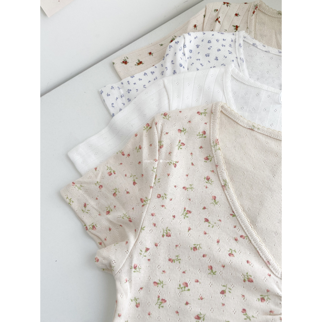 Nini Top | Áo thun cổ tim phối ren Machi.clo