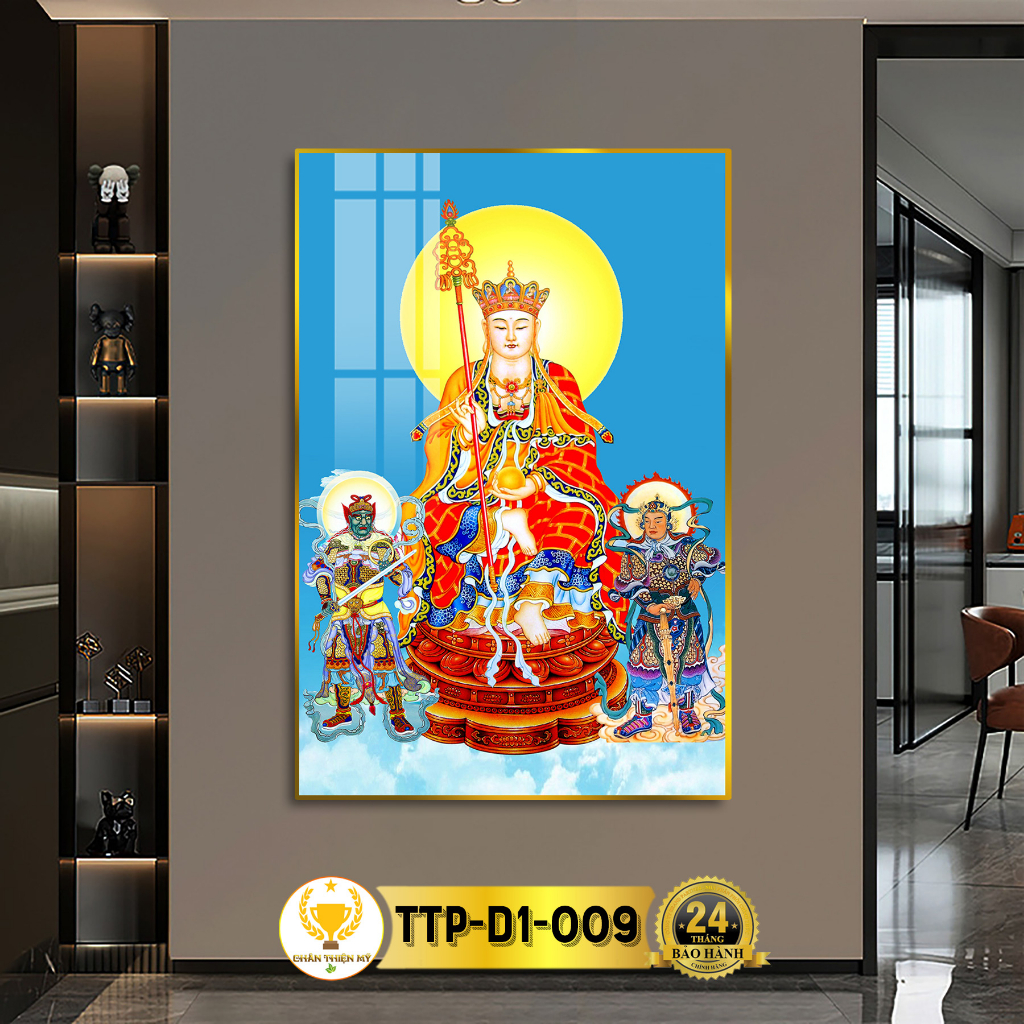 Tranh Phật Treo Tường Tráng Gương Tam Thế Phật CHÂN THIỆN MỸ, Quà Tặng, Trang Trí Phòng Thờ TTP-D1-009