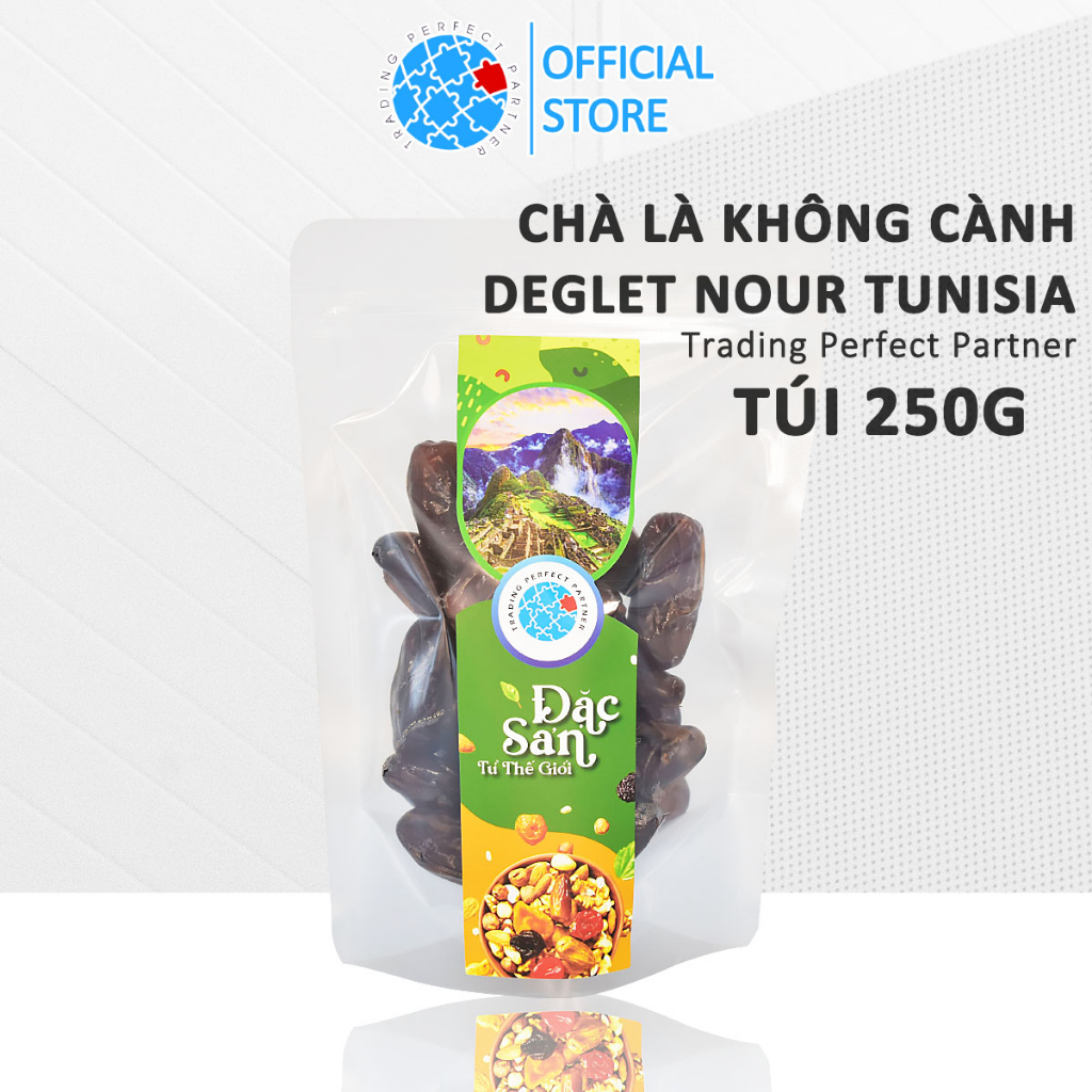 Chà Là Không cành Trading Perfect Partner sấy khô tự nhiên Deglet Nour Tunisia túi 250g