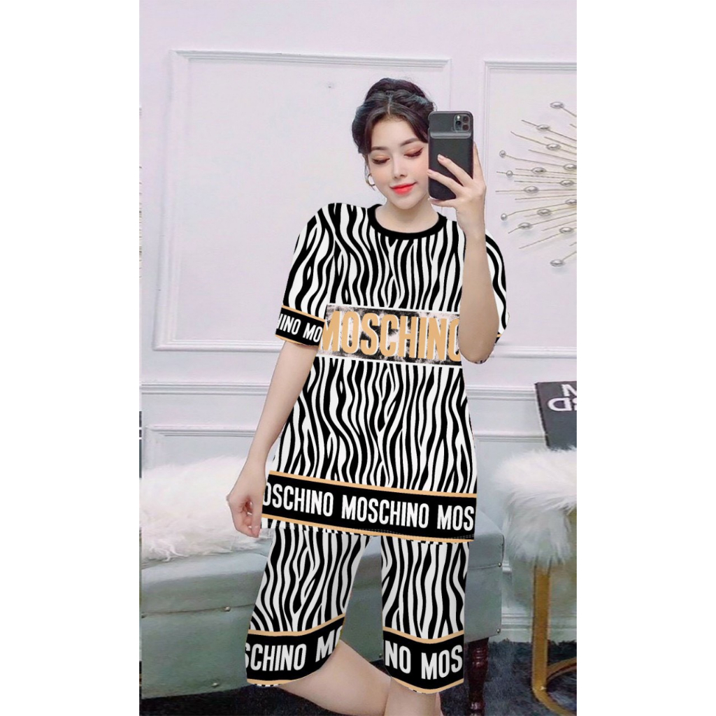 Sét bộ lửng thun lạnh in 3D thể thao, mặc nhà mùa hè thoải mái mát mẻ