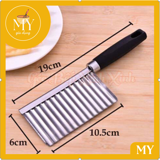 Dao Cán Đen căt rau câu gợn sóng - Dao chặn rau củ lượn sóng