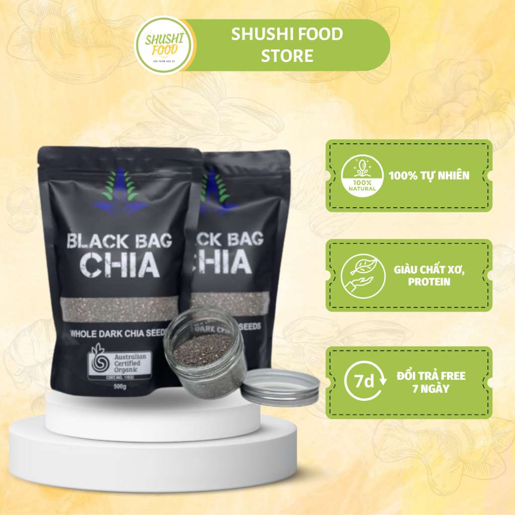 Hạt Chia Đen Úc Giàu Dinh Dưỡng Bổ Sung Năng Lượng Tăng Cường Sức Khỏe Hỗ Trợ Giảm Cân