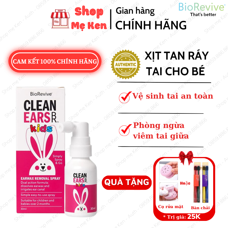 Xịt Tan Ráy Tai Clean Ears Kids Spray Vệ Sinh Phòng Chống Viêm Tai Giữa Cho Trẻ 30ml [HÀNG CHÍNH HÃNG ÚC]