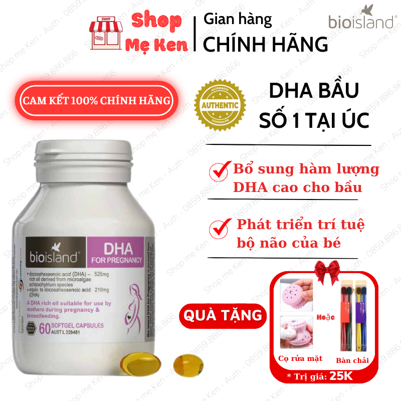 DHA bầu Bio Island 60 viên Úc - DHA for Pregnancy, dành cho mẹ sắp bầu, đang bầu và sau sinh