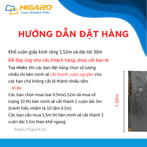 Phim cách nhiệt Xám khói Vừa chống nắng, cách nhiệt, dán kính chống UV, IR Cao Cấp HC02 khổ 1.52m