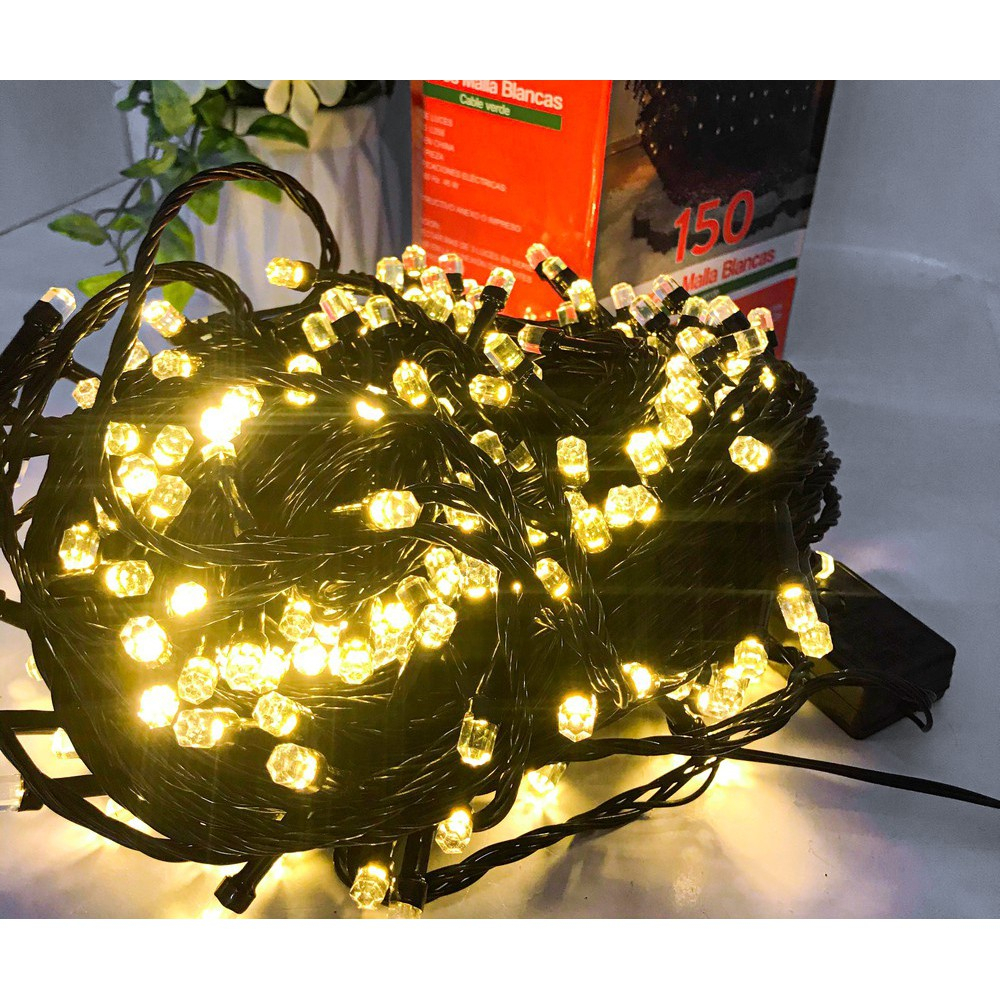 Bộ Đèn Led Nháy 50M Kim Cương, Dây Led 50M Trang Trí Tiểu Cảnh, Trang Trí Nhà Cửa Sân Vườn, Vỏ nhựa dai, bền, kín nước,