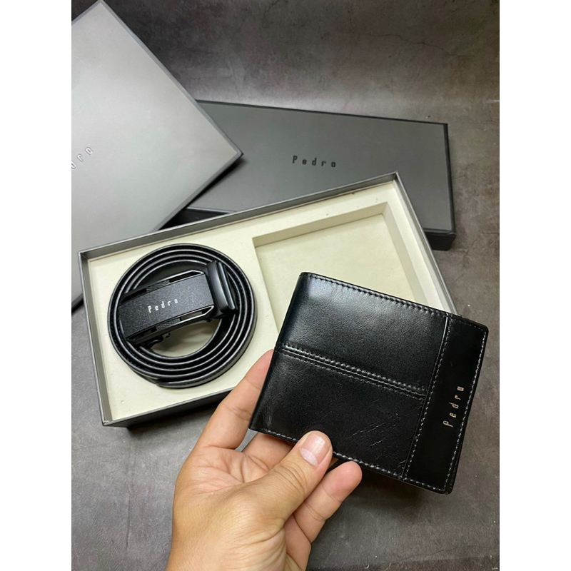 Set ví nam dây nịt Pedro full boxtúi giấy