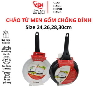 Chảo từ men gốm Ceramic Rapido-Ferroli chống dính cao cấp full size 24cm 28cm 30cm chính hãng