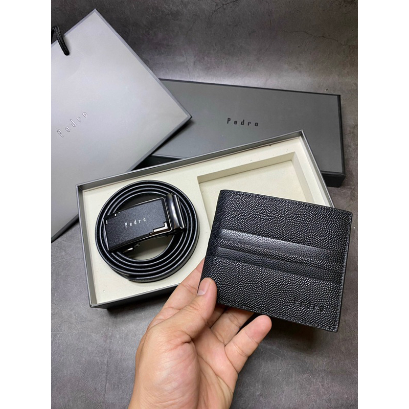 Set ví nam dây nịt Pedro full boxtúi giấy