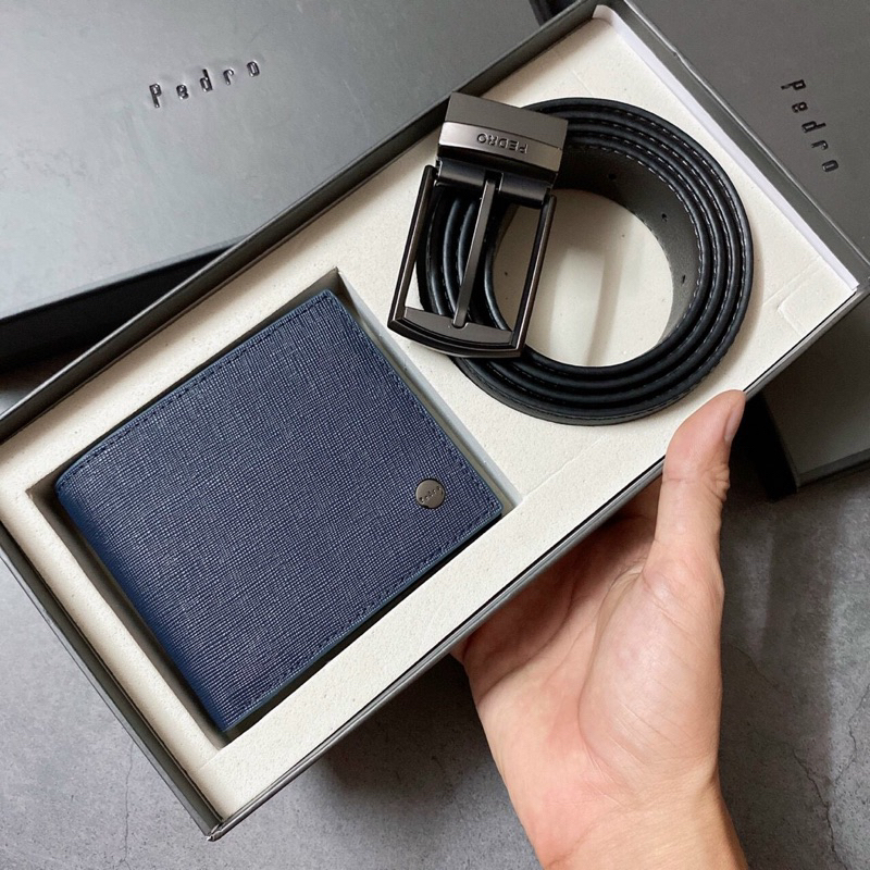 Set ví nam dây nịt Pedro full boxtúi giấy