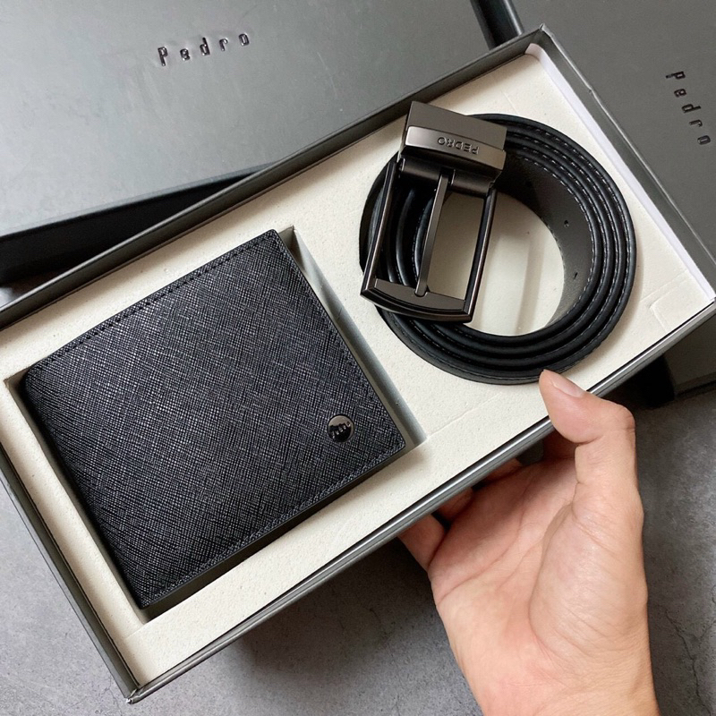 Set ví nam dây nịt Pedro full boxtúi giấy