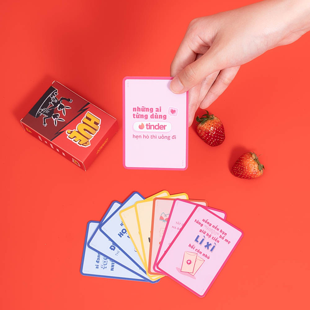 Bộ bài HUỆ Drinking game hot trend gây bùng nổ cuộc vui liên hoan làm bạn vừa say vừa cười như điên trên bàn nhậu