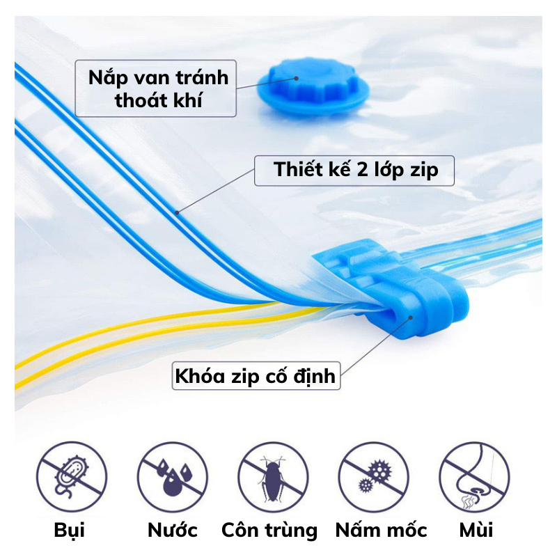 Túi Đựng Quần Áo Nami Hút Chân Không Có Khóa Zip