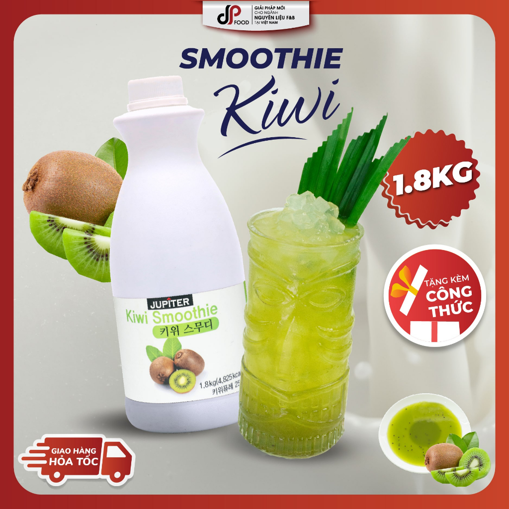 Smoothie Kiwi làm trà trái cây, đá xay, soda thay thế Sinh tố Syrup Siro Puree - JUPITER