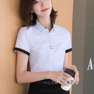 Áo sơ mi nữ viền trong cổ ngắn tay công sở mã g557 thời trang emey luxury cao cấp hàng chất lượng vnxk
