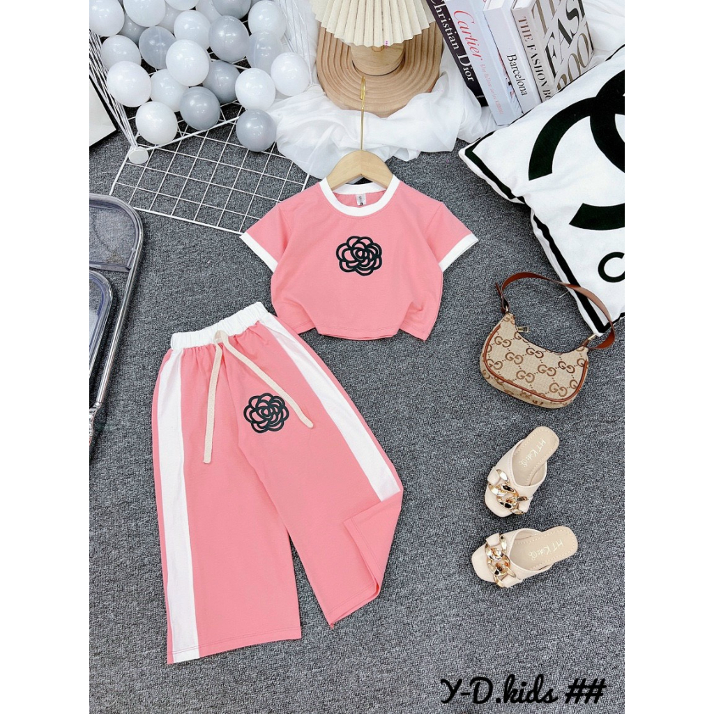 Bộ HOA TRÀ siêu xinh cho bé gái từ 12kg -42kg Munbaby Kids